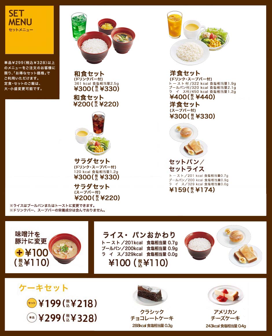 SET MENU セットメニュー