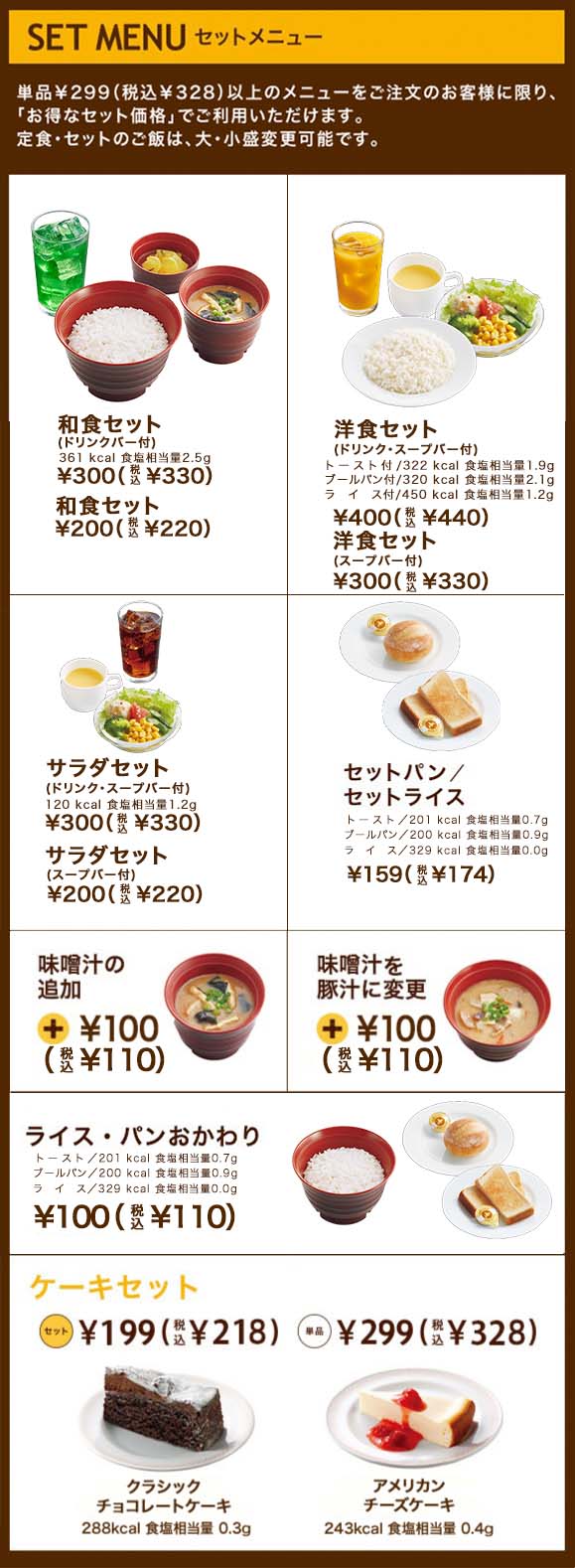 SET MENU セットメニュー