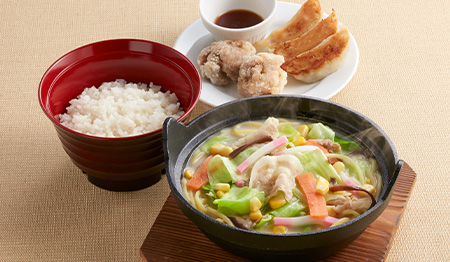 野菜たっぷりちゃんぽん ライス唐揚げ餃子セット