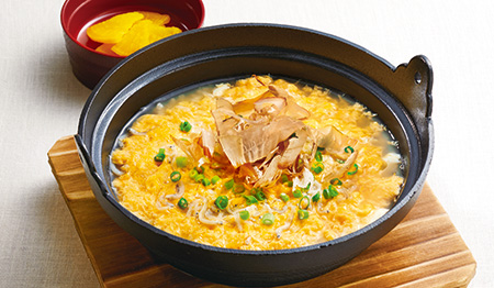 釜揚げしらすの玉子雑炊朝食