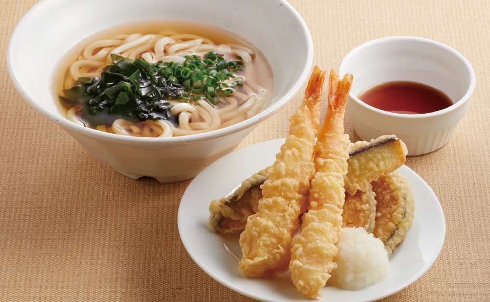 特製天ぷらうどん（えび、ナス、かぼちゃ）