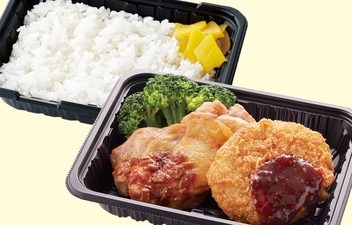日替りランチ（水曜日）ガーリックチキンステーキ＆ポテトコロッケ弁当