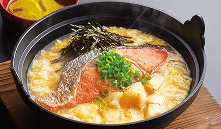北海道ホタテと鮭の雑炊