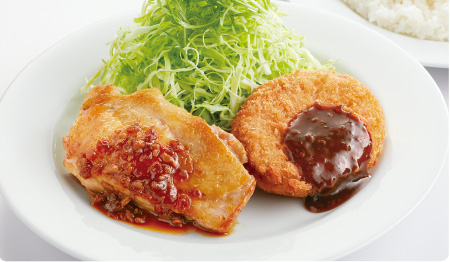 ガーリックチキンステーキ＆ポテトコロッケ