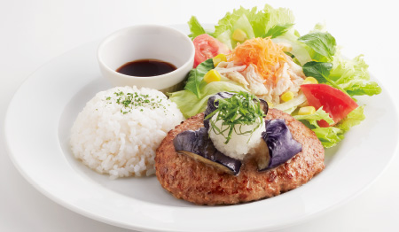 おろしポン酢ハンバーグ＆蒸し鶏サラダ