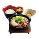 すき焼き鍋定食(うどん麺入り)