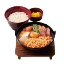旨辛スープのキムチチゲ定食(サリ麺入り)