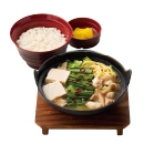 博多もつ鍋定食(ちゃんぽん麺入り)